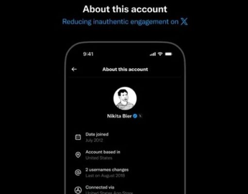 X официјално започна со прикажување на земјата од која се креирани и функционираат профилите на мрежата